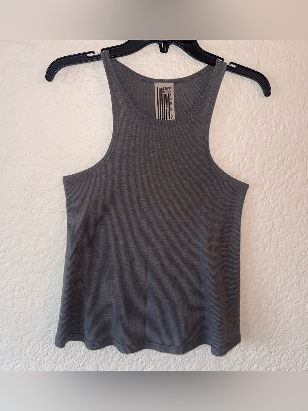 Free People gray ribbed Tank loose-fitting women's  racerback sz XS